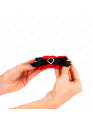 KINK - MUÑEQUERAS ELÁSTICAS DE ENCAJE CON DETALLE CORAZÓN ROJO AJUSTABLE 22-35 CM