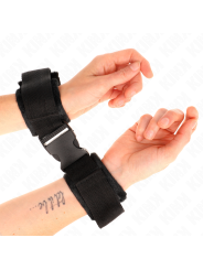 KINK - MUÑEQUERAS NYLON NEGRO MODELO 1 AJUSTABLE 25-35 CM X 6 CM