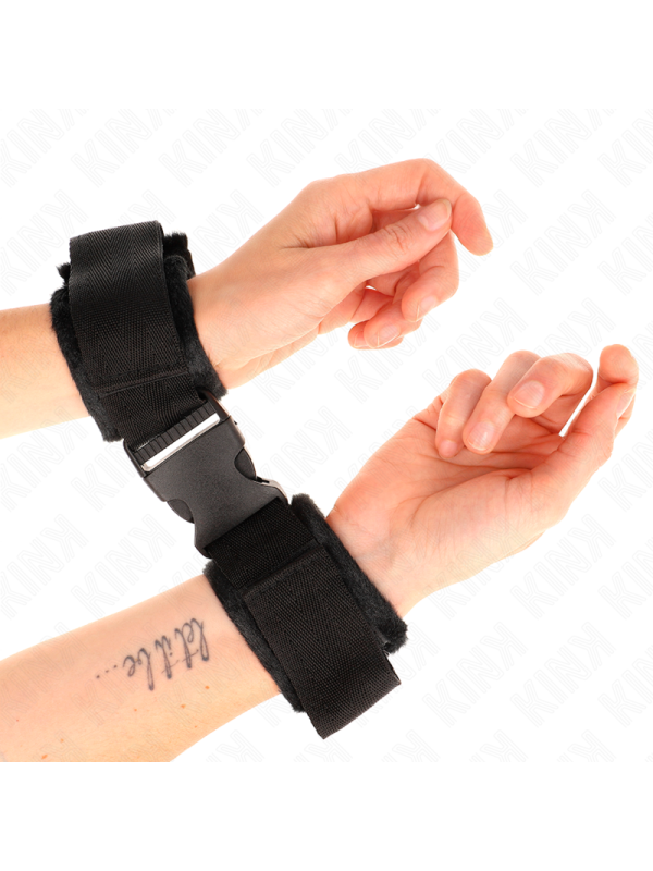 KINK - MUÑEQUERAS NYLON NEGRO MODELO 1 AJUSTABLE 25-35 CM X 6 CM
