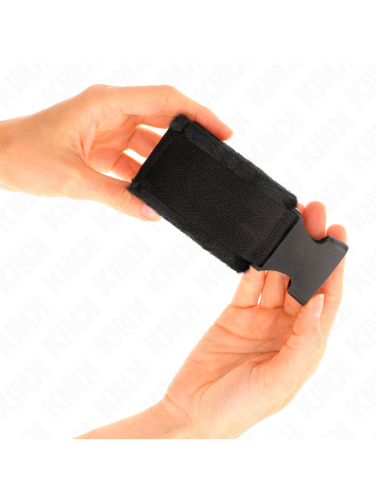 KINK - MUÑEQUERAS NYLON NEGRO MODELO 1 AJUSTABLE 25-35 CM X 6 CM