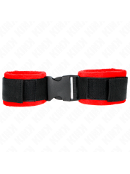 KINK - MUÑEQUERAS NYLON ROJO-NEGRO MODELO 1 AJUSTABLE 25-35 CM X 6 CM