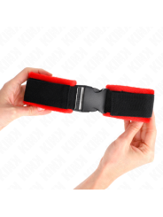 KINK - MUÑEQUERAS NYLON ROJO-NEGRO MODELO 1 AJUSTABLE 25-35 CM X 6 CM