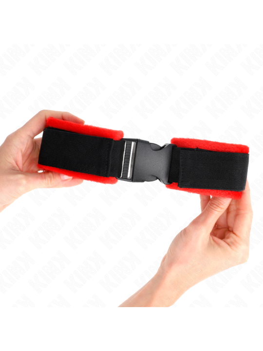 KINK - MUÑEQUERAS NYLON ROJO-NEGRO MODELO 1 AJUSTABLE 25-35 CM X 6 CM
