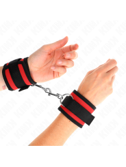 KINK - MUÑEQUERAS NYLON ROJO-NEGRO MODELO 2 AJUSTABLE 18-35 CM X 6 CM