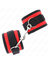 KINK - MUÑEQUERAS NYLON ROJO-NEGRO MODELO 2 AJUSTABLE 18-35 CM X 6 CM