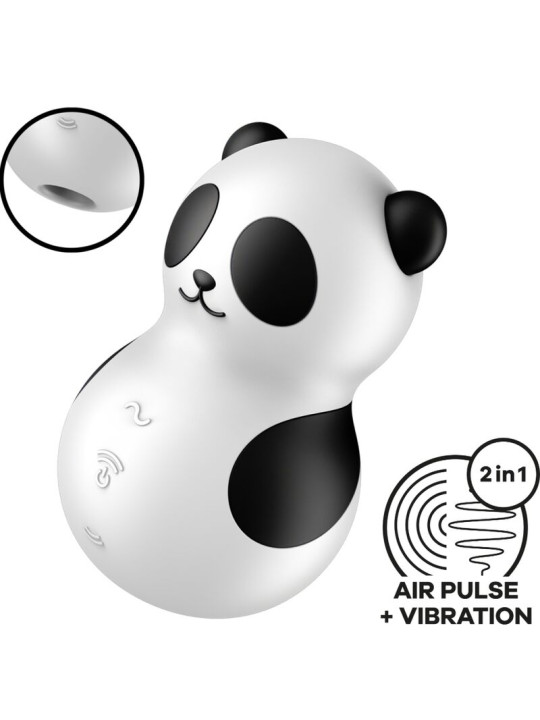 SATISFYER - POCKET PANDA ESTIMULADOR & VIBRADOR BLANCO Y NEGRO