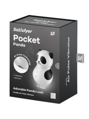 SATISFYER - POCKET PANDA ESTIMULADOR & VIBRADOR BLANCO Y NEGRO
