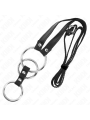 KINK - ANILLO PENE METAL TRIPLE 3.8 CM A 5 CM CON CINTURÓN POLIPIEL 112 CM