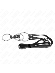 KINK - ANILLO PENE METAL TRIPLE 3.8 CM A 5 CM CON CINTURÓN POLIPIEL 112 CM