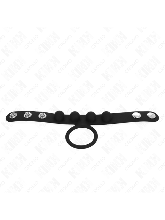 KINK - ANILLO PENE CUERO 3.5 CM CON CIERRE A PRESIÓN 23 X 2 CM