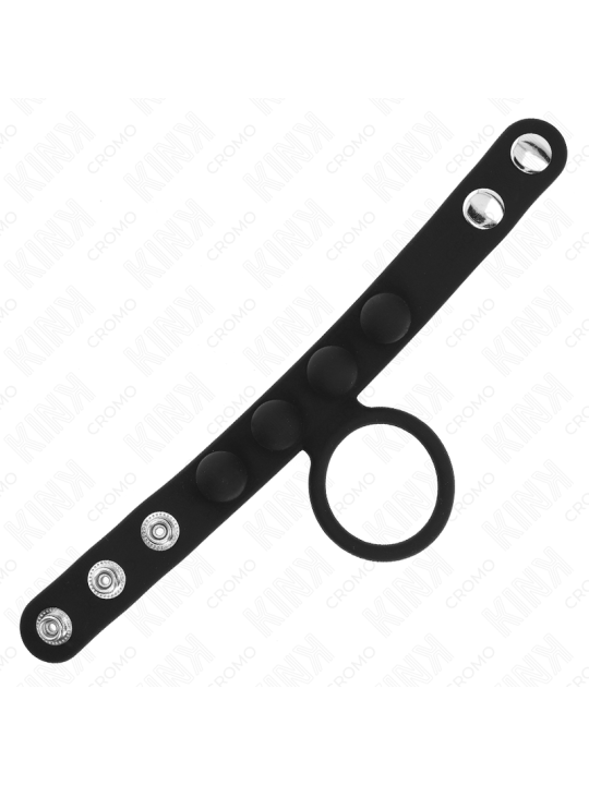 KINK - ANILLO PENE CUERO 3.5 CM CON CIERRE A PRESIÓN 23 X 2 CM