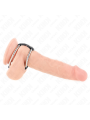 KINK - ANILLO PENE METAL DOBLE 3.8 CM A 5 CM CONECTADOS CON CUERO