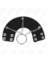 KINK - ANILLO PENE 4 CM CADENA 7 CM METAL CON CINTURÓN POLIPIEL