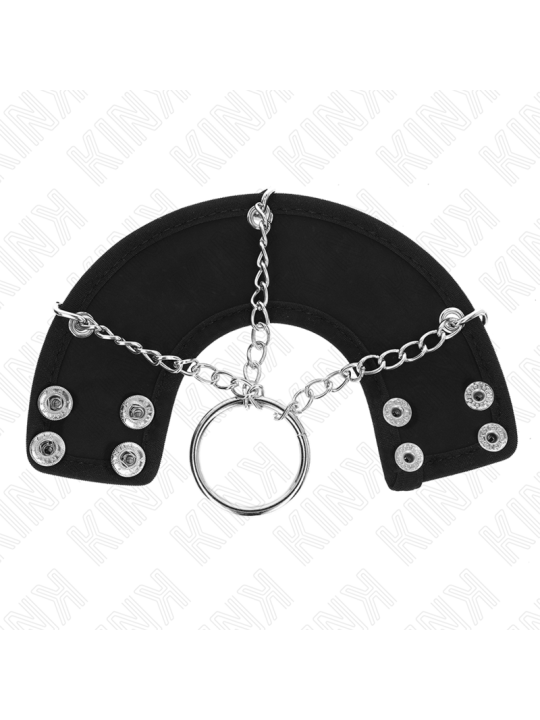 KINK - ANILLO PENE 4 CM CADENA 7 CM METAL CON CINTURÓN POLIPIEL