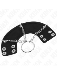 KINK - ANILLO PENE 4 CM CADENA 7 CM METAL CON CINTURÓN POLIPIEL