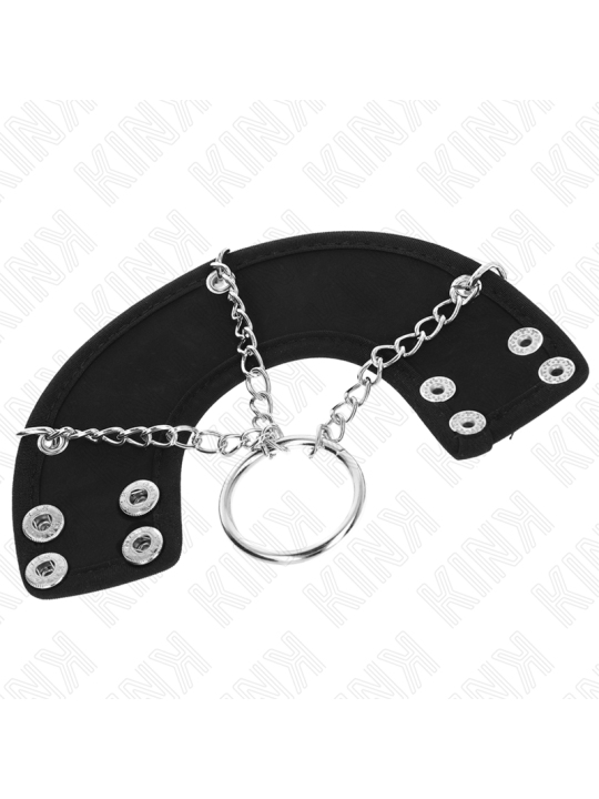 KINK - ANILLO PENE 4 CM CADENA 7 CM METAL CON CINTURÓN POLIPIEL