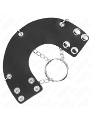 KINK - ANILLO PENE 4 CM CADENA 7 CM METAL CON CINTURÓN CUERO