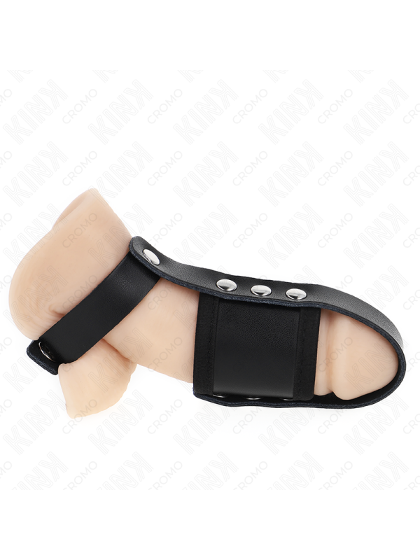 KINK - ANILLO JAULA PENE CUERO CON CORREA DIVISORIA DE BOLAS RECUBIERTO AJUSTABLE