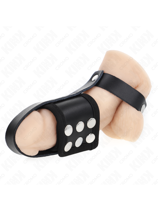 KINK - ANILLO JAULA PENE CUERO CON CORREA DIVISORIA DE BOLAS RECUBIERTO AJUSTABLE