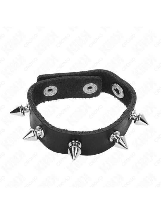 KINK - ANILLO PENE CUERO CON PÚAS 21.5 X 1.6 CM
