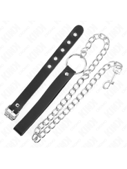 KINK - ANILLO PENE CUERO CON CORREA 21.5 X 2 CM Y CADENA METAL 60 CM