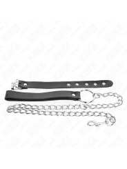 KINK - ANILLO PENE CUERO CON CORREA 21.5 X 2 CM Y CADENA METAL 60 CM