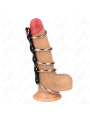 KINK - 5 ANILLOS PENE METAL 3.2 CM A 5 CM CONECTADOS POR POLIPIEL