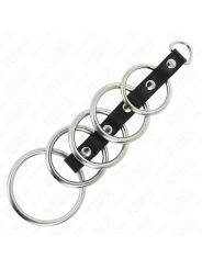KINK - 5 ANILLOS PENE METAL 3.2 CM A 5 CM CONECTADOS POR POLIPIEL