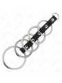 KINK - 5 ANILLOS PENE METAL 3.2 CM A 5 CM CONECTADOS POR POLIPIEL
