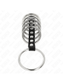 KINK - 7 ANILLOS PENE METAL 3.2 CM A 5 CM CONECTADOS POR POLIPIEL