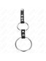 KINK - ANILLO PENE DOBLE 3.8 CM A 5 CM CONECTADOS POR CUERO