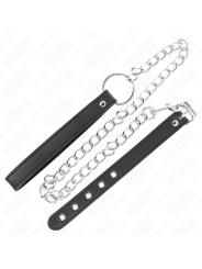KINK - ANILLO PENE CUERO 21.5 X 2 CM CON CADENA METAL 60 CM Y CORREA DE CUERO