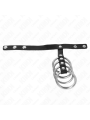 KINK - 4 ANILLOS PENE METAL 3.8 CM CONECTADOS CON CORREA DE CUERO 22 X 1.5 CM Y CIERRE A PRESIÓN
