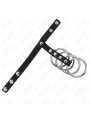 KINK - 4 ANILLOS PENE METAL 3.8 CM CONECTADOS CON CORREA DE CUERO 22 X 1.5 CM Y CIERRE A PRESIÓN