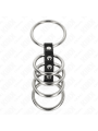 KINK - 5 ANILLOS PENE 3.7 CM A 5 CM METAL CONECTADOS POR CUERO