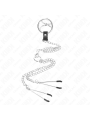 KINK - ANILLO PENE TRIPLE METAL CROMADO 3.8 CM A 5 CM CADENA METAL 26 CM Y PINZAS PARA PEZONES MODELO 2