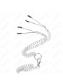 KINK - ANILLO PENE TRIPLE METAL CROMADO 3.8 CM A 5 CM CADENA METAL 26 CM Y PINZAS PARA PEZONES MODELO 2