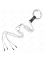 KINK - ANILLO PENE TRIPLE METAL CROMADO 3.8 CM A 5 CM CADENA METAL 26 CM Y PINZAS PARA PEZONES MODELO 2