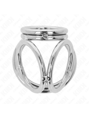 KINK - ANILLO PENE TRIPLE METAL CROMADO 3.8 CM A 5 CM MODELO 1
