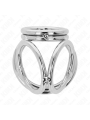 KINK - ANILLO PENE TRIPLE METAL CROMADO 3.8 CM A 5 CM MODELO 1