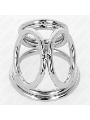 KINK - ANILLO PENE TRIPLE METAL CROMADO 3.8 CM A 5 CM MODELO 1