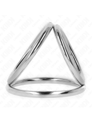 KINK - ANILLO PENE TRIPLE METAL CROMADO 3.8 CM A 5 CM MODELO 2
