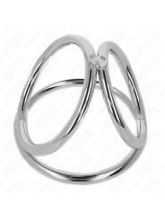 KINK - ANILLO PENE TRIPLE METAL CROMADO 3.8 CM A 5 CM MODELO 2