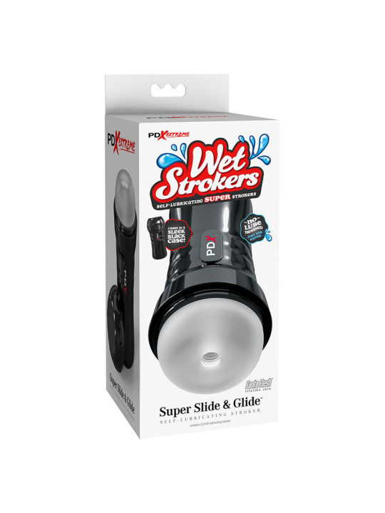PDX EXTREME - SLIDE & GLIDE MASTURBADOR AUTOLUBRICANTE TRANSPARENTE
