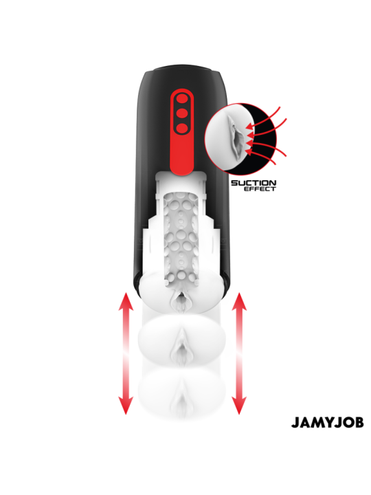 Corte del Jamyjob Phantom con la funda interior texturizada y el recorrido de empuje y succión