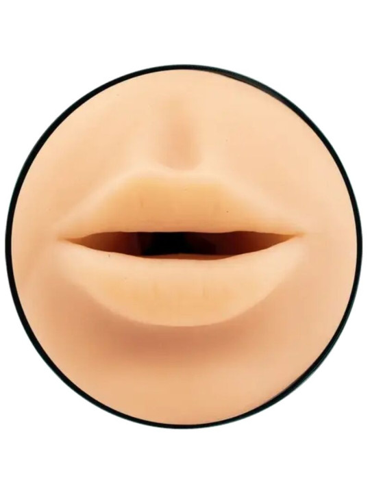 Primer plano de la funda de boca en TPE del masturbador Kiiroo Feel Mouth Stroker