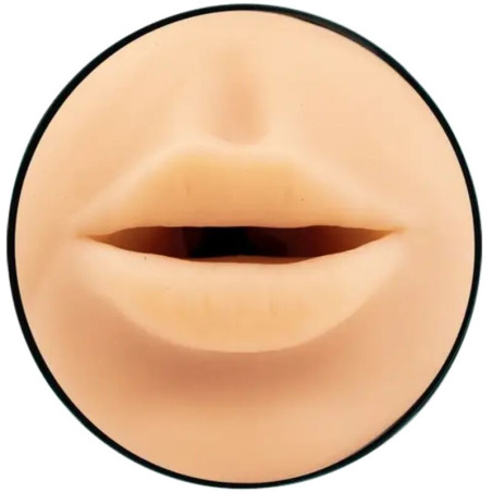 Primer plano de la funda de boca en TPE del masturbador Kiiroo Feel Mouth Stroker