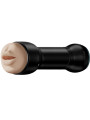 Masturbador Kiiroo Feel Mouth Stroker en carcasa negra con el cabezal de succión PowerBlow enroscado
