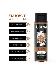 BRUMA - ACEITE DE MASAJE PREMIUM EFECTO CALOR SABOR TARTA AMERICANA 3 EN 1 - 100 ML