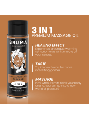 BRUMA - ACEITE DE MASAJE PREMIUM EFECTO CALOR SABOR TARTA AMERICANA 3 EN 1 - 100 ML